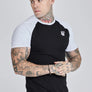 SikSilk - Black White Raglan T-Shirt